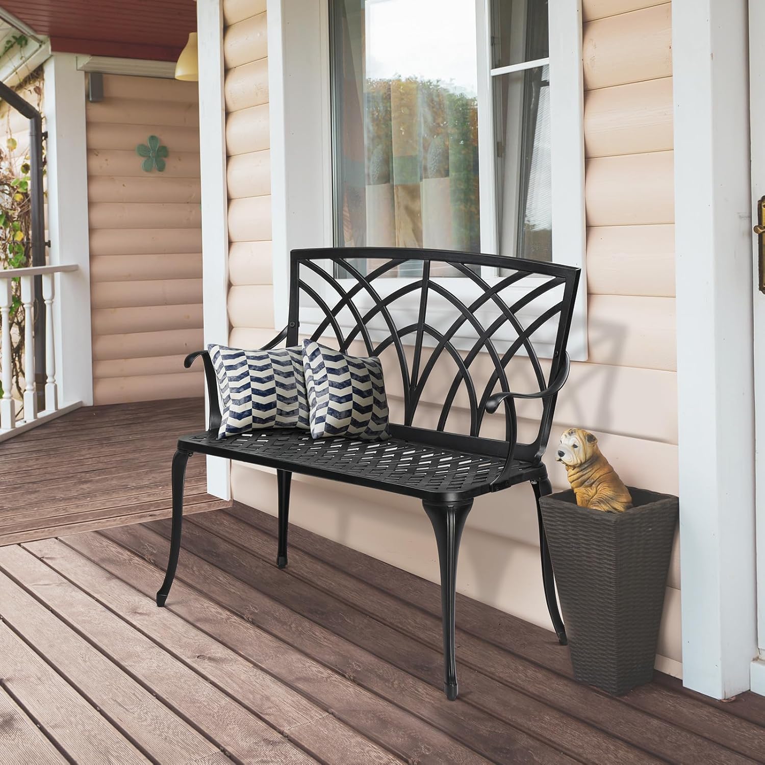 Cast Aluminium Weatherproof Outdoor Garden Bench