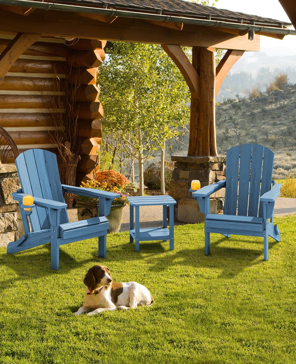 Adjustable HDPE Foldable Adirondack Chair Set of 4