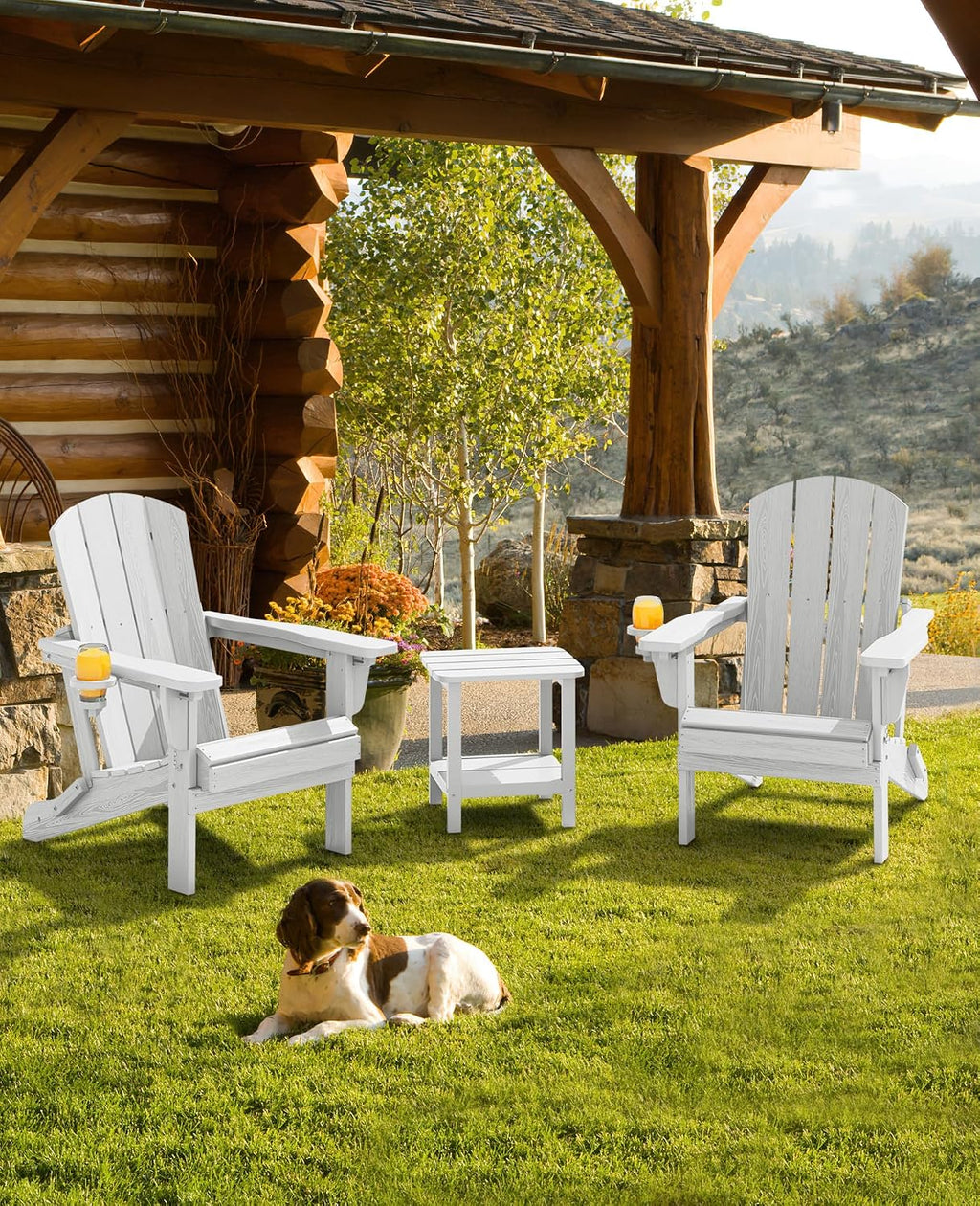 3-Position Reclining HDPE Foldable Adirondack Chair