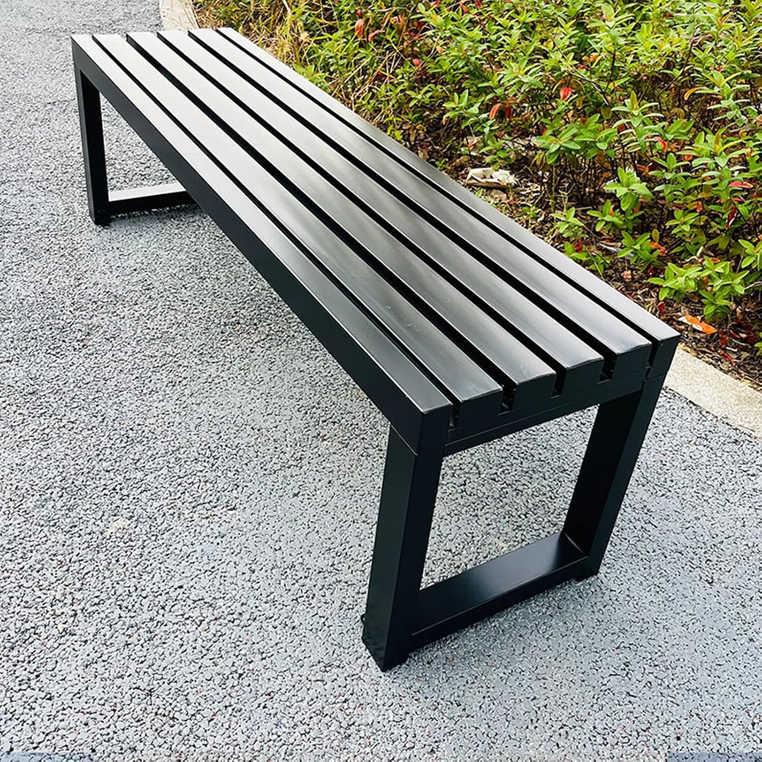 Wrought Iron Weatherproof Backless Outdoor Metal Bench