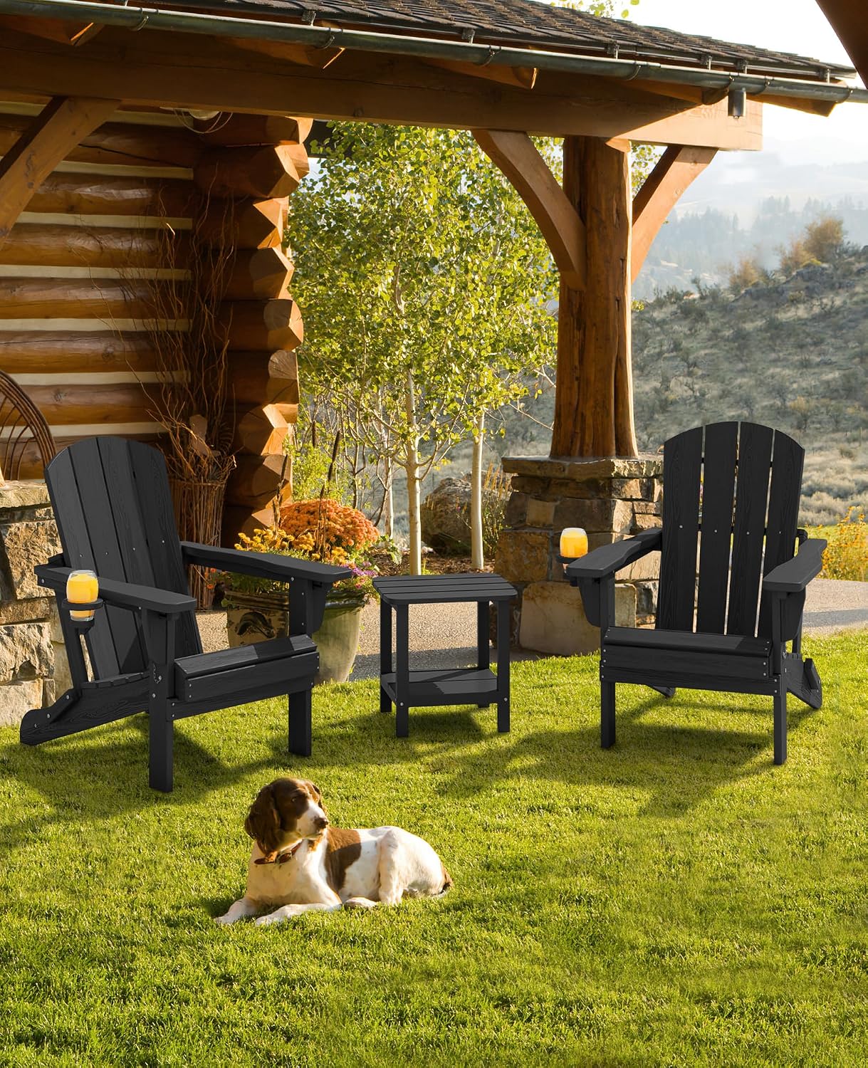 Adjustable HDPE Foldable Adirondack Chair Set of 2